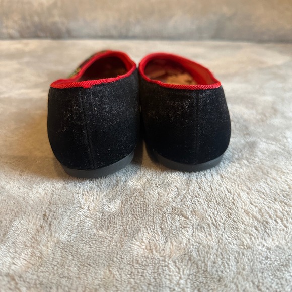 Vintage Mootsies Tootsies Women's Black Velvet Christmas Teddy Bear Flats 7.5M - Picture 4 of 9